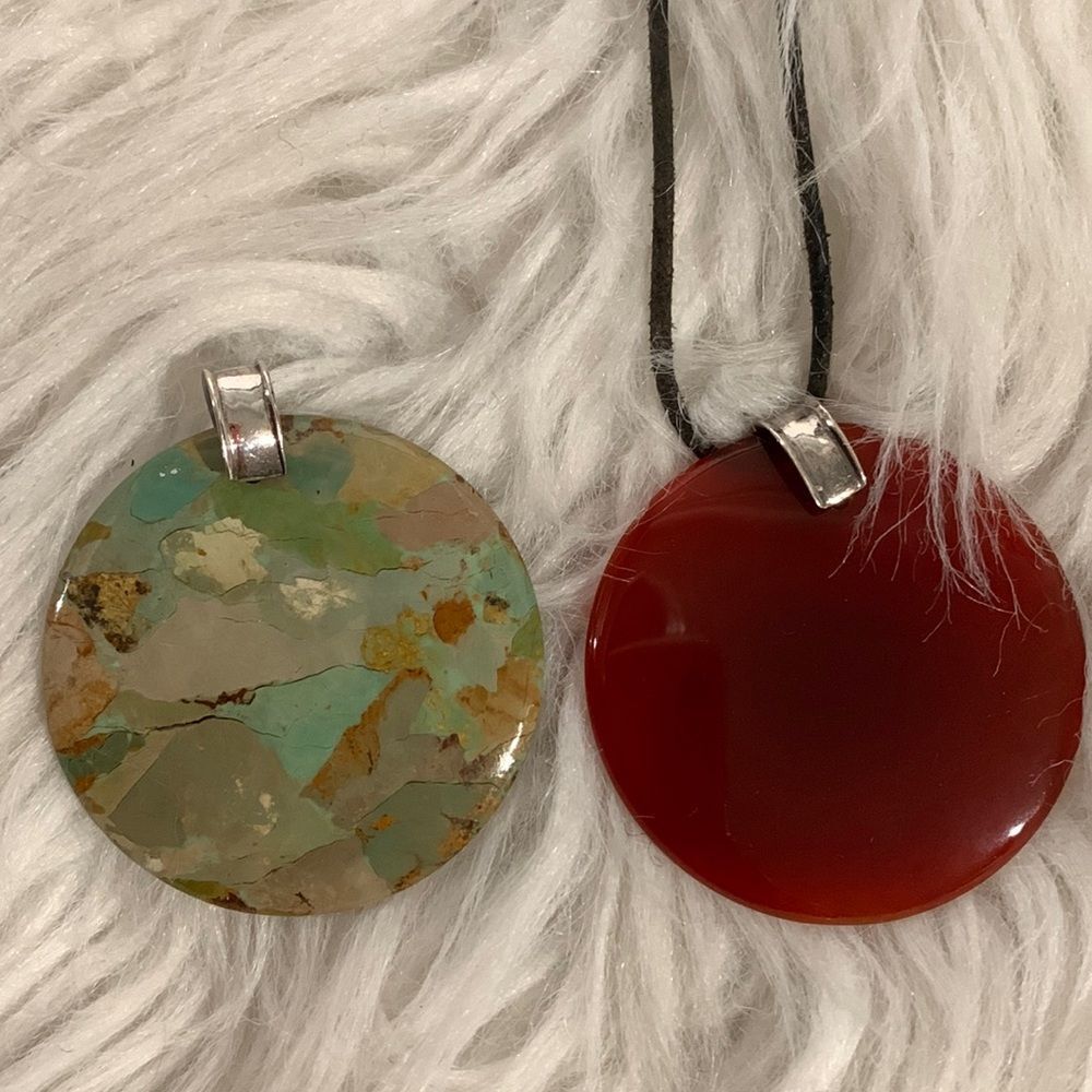 PEYOTE Bird 2 pendants, real stones, sterling silver (selling as pendants only)